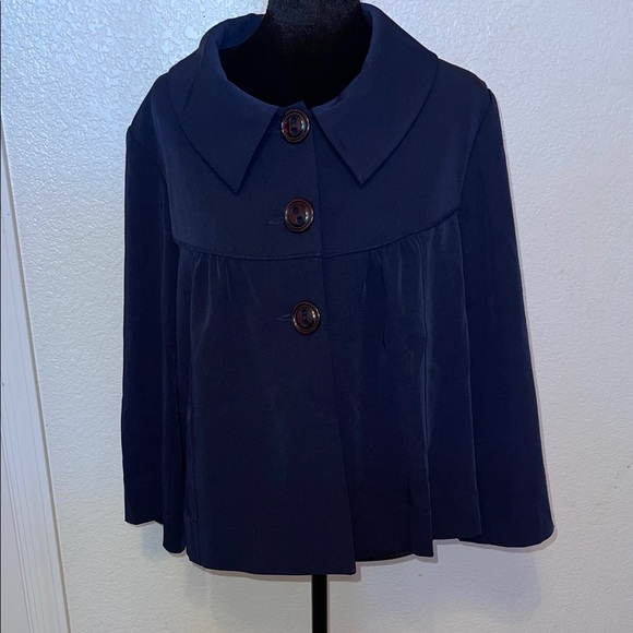 Tracy Evans Jackets & Blazers - Tracy Evans Dark Blue Cape Jacket